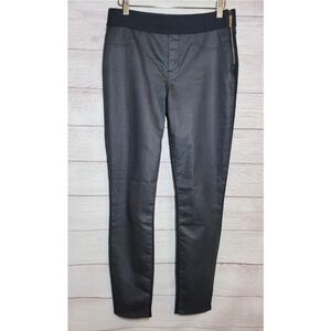 Karen Millen Faux Leather Front Pants Women’s Size 8 Black Pull On Leggings